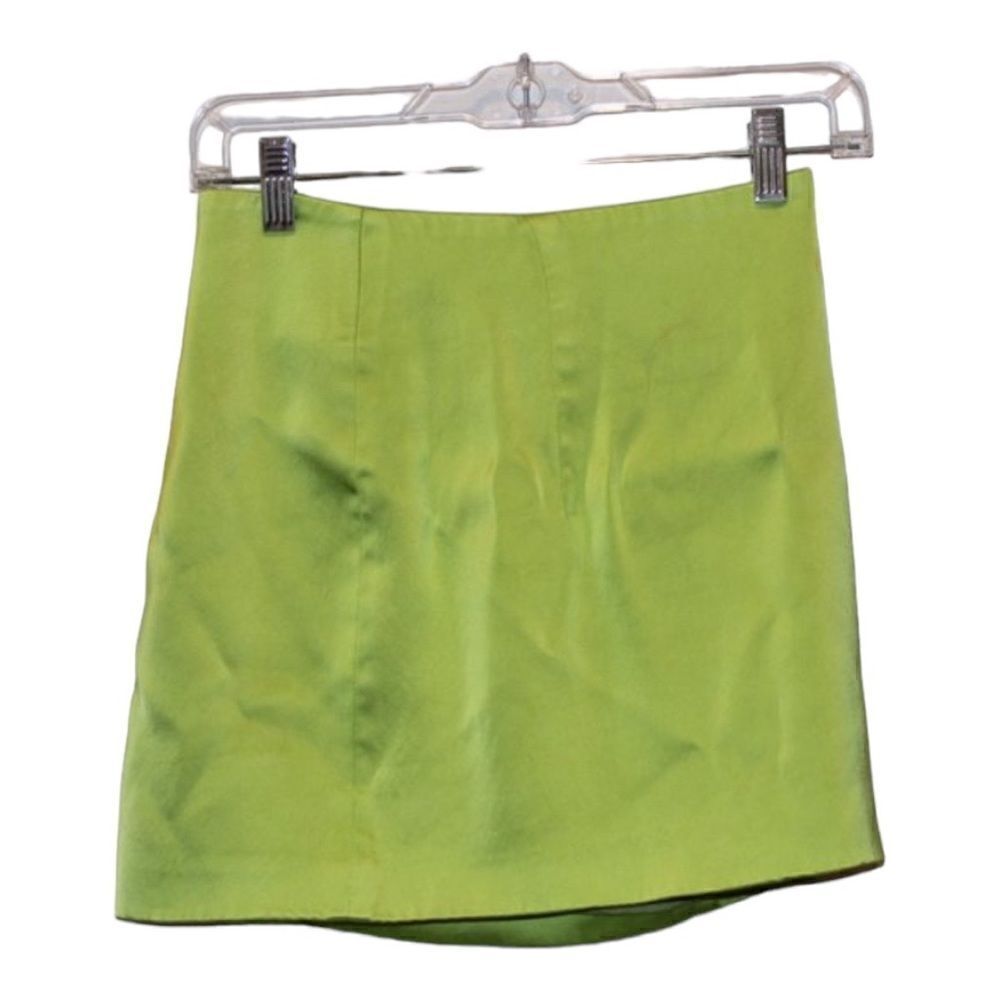 Gauge81 Green Side Zipper A-Line Mini Skirts Women's Size XS
